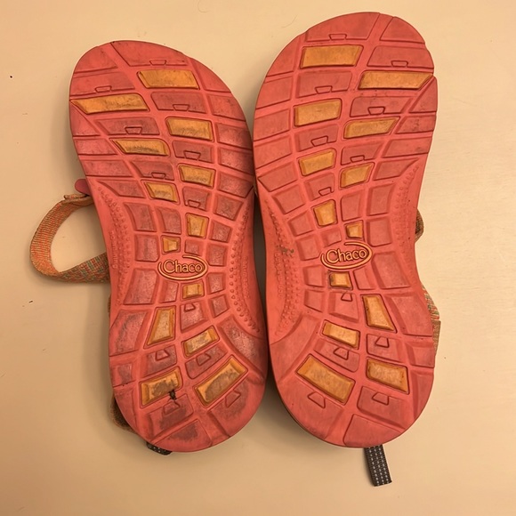 Gently used size 4 Chaco. Pink / peach / orange ish - Lots of life left. - Picture 2 of 5